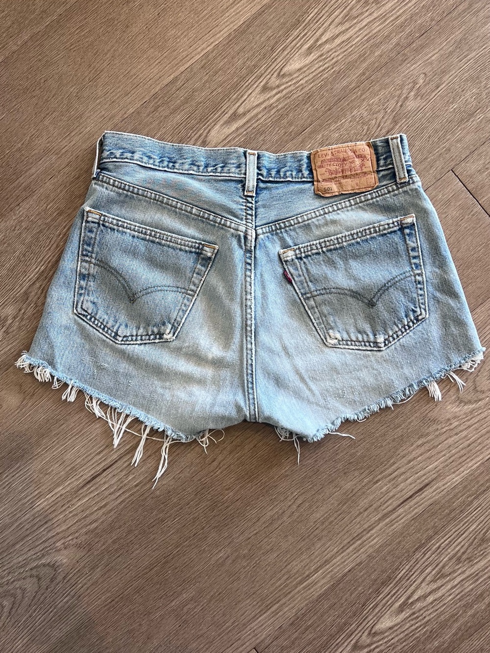 Levi's Light Blue Distressed Cutoff Denim Shorts